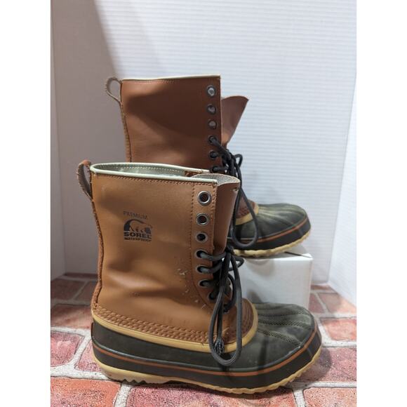 SOREL 1964 Premium Leather WATERPROOF Insulated Snow Boots Mens US Sz 8 TAN - Picture 6 of 15